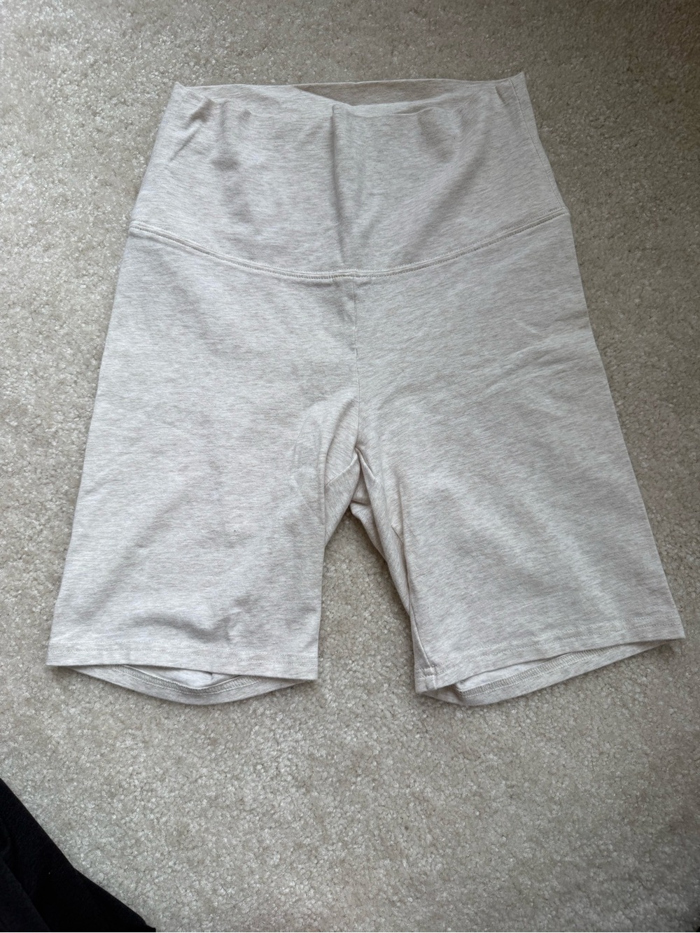 TNA Women's cotton Bike Shorts in Light Beige Heather